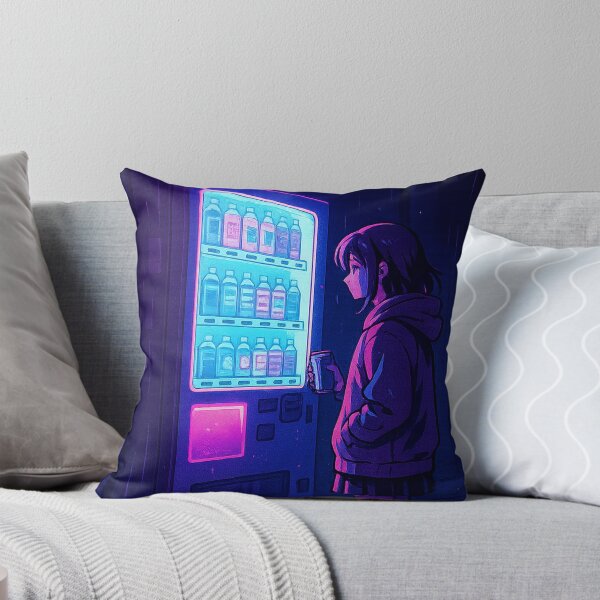 Item preview, Neon Vending Machine in Rainy Alley – Midnight Vending Machine – Neo Tokyo Nights designed and sold by Domci.