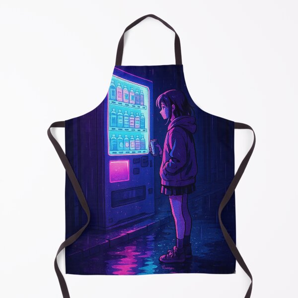 Item preview, Neon Vending Machine in Rainy Alley – Midnight Vending Machine – Neo Tokyo Nights designed and sold by Domci.