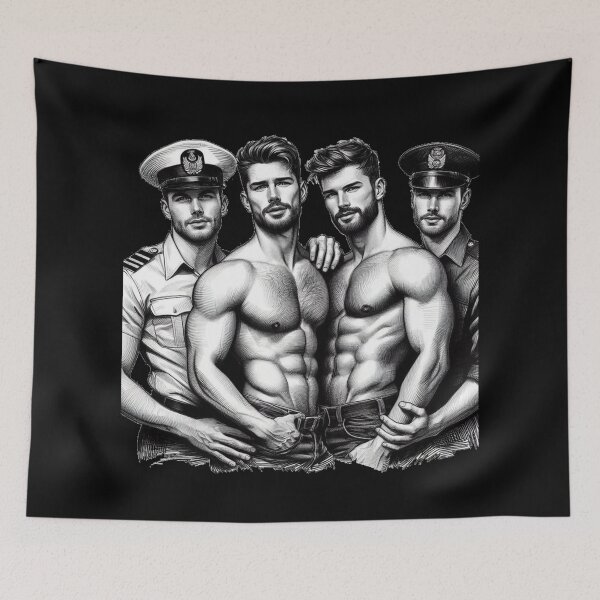 Item preview, At Your Command Tom of Finland Tribute Military Gay Pride Graphic Design designed and sold by ItsAKinkThing.