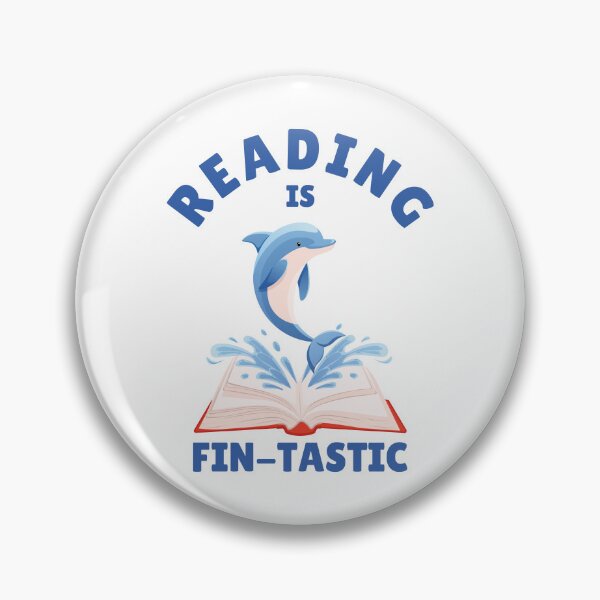 Item preview, Reading is Fin-tastic Cute Dolphin designed and sold by Art-of-Rory.