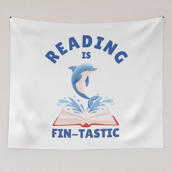 Item preview, Reading is Fin-tastic Cute Dolphin designed and sold by Art-of-Rory.