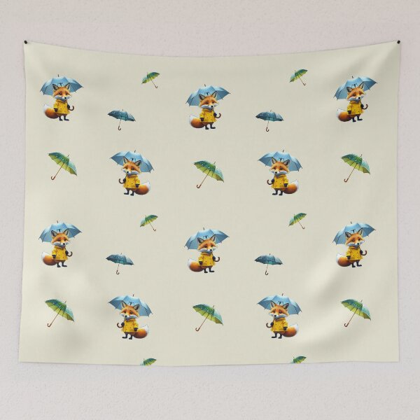Item preview, Cozy Cottagecore Fox with Umbrella Art |Whimsical Rainy Day Aesthetic designed and sold by Englandbear.