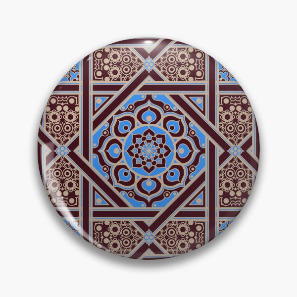 Item preview, Stunning Medieval Blue and Brown Egyptian Flower Pattern designed and sold by FreiherrPK.