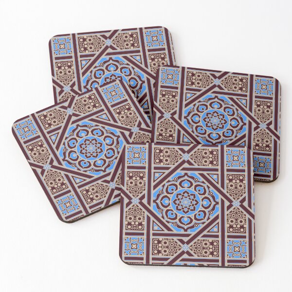 Item preview, Stunning Medieval Blue and Brown Egyptian Flower Pattern designed and sold by FreiherrPK.