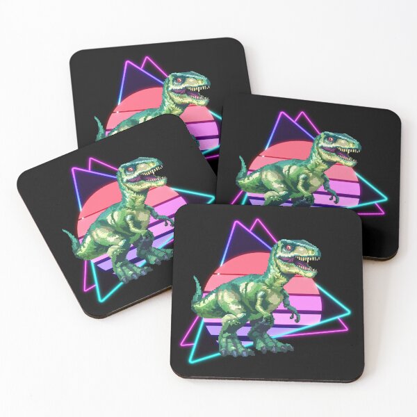 Item preview, Pixel Raptor – The 8-Bit Synthwave Dinosaur designed and sold by Wawan35200.