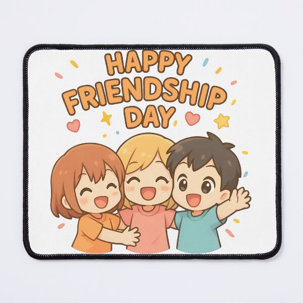 Item preview, Happy Friendship Day – Cute Chibi Friends Illustration designed and sold by JurekWoyArt.