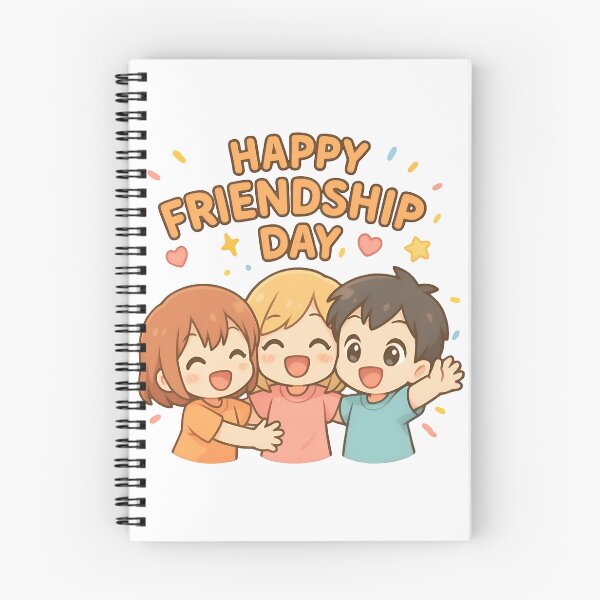 Item preview, Happy Friendship Day – Cute Chibi Friends Illustration designed and sold by JurekWoyArt.