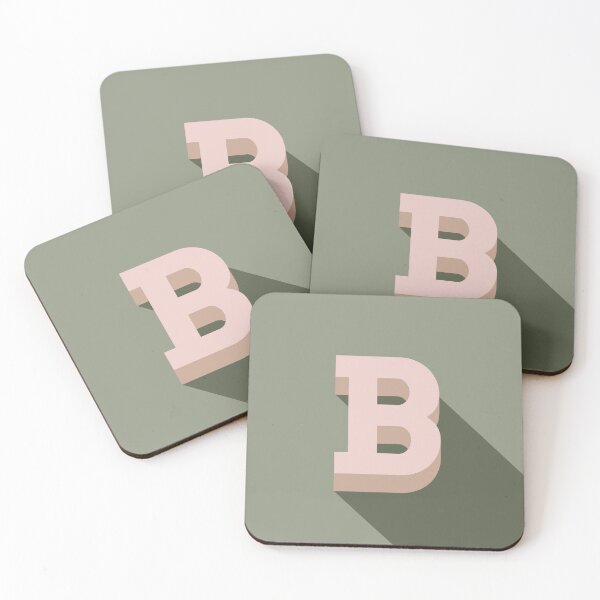 Artikelvorschau, Buchstabe B in Zartrosa und Salbeigrün entworfen und verkauft von VANCHA ART.
