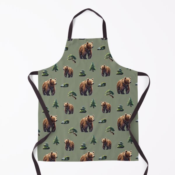 Aperçu de l'œuvre Ours brun des bois sous la pluie | Esthétique Forestcore Rainy Day créée et vendue par Englandbear.