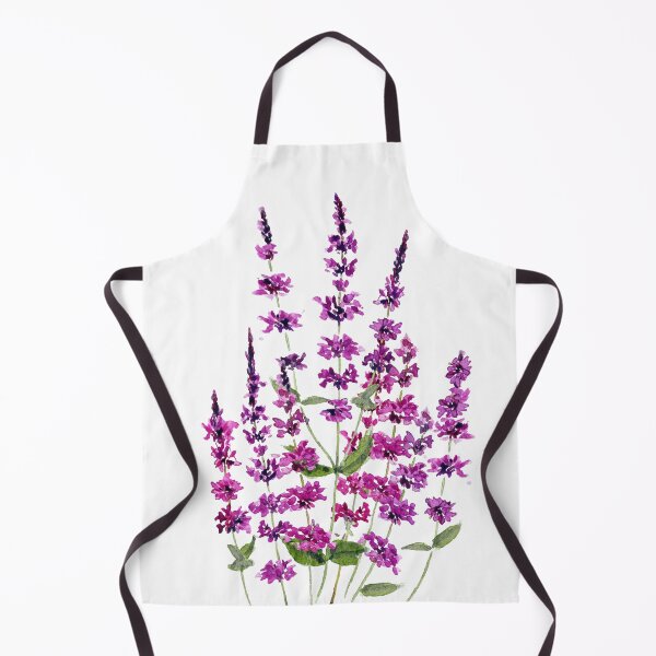 Item preview, Pintura original en acuarela de flores de salvia moradas designed and sold by SelenePaintings .