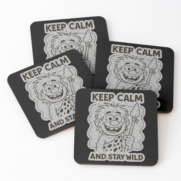Item preview, Keep Calm and Stay Wild - Crazy Cartoon Caveman designed and sold by Adelberton.