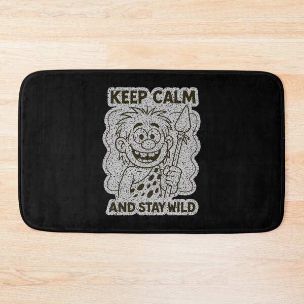 Item preview, Keep Calm and Stay Wild - Crazy Cartoon Caveman designed and sold by Adelberton.