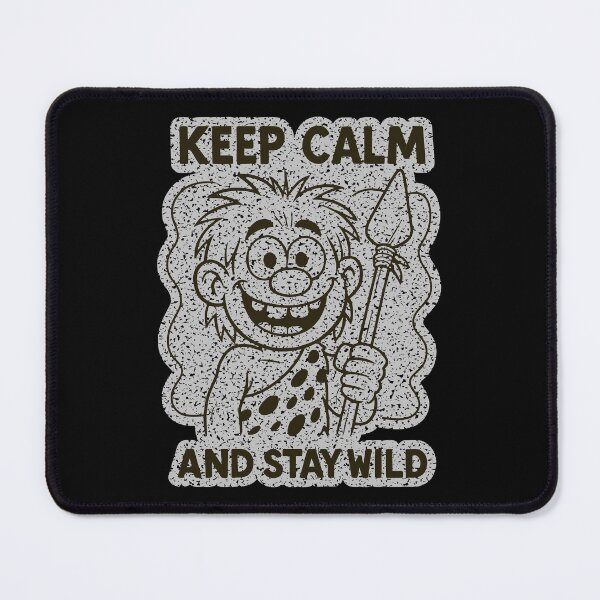 Item preview, Keep Calm and Stay Wild - Crazy Cartoon Caveman designed and sold by Adelberton.