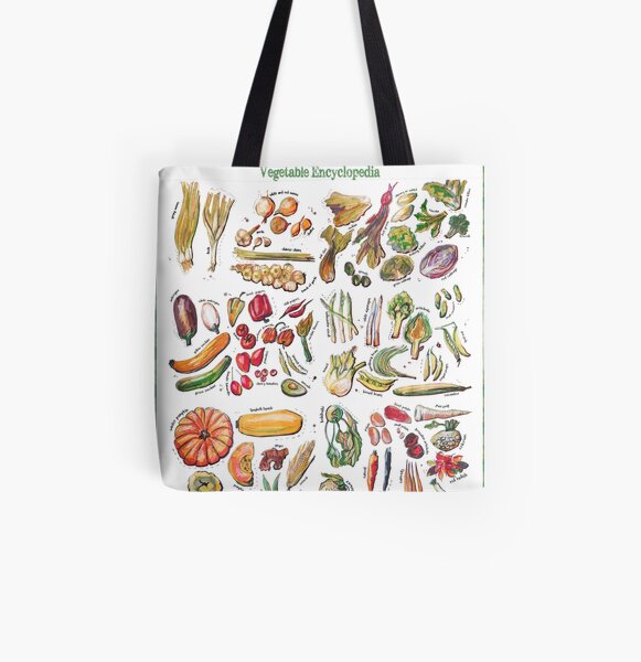 Vegetable Encyclopedia All Over Print Tote Bag