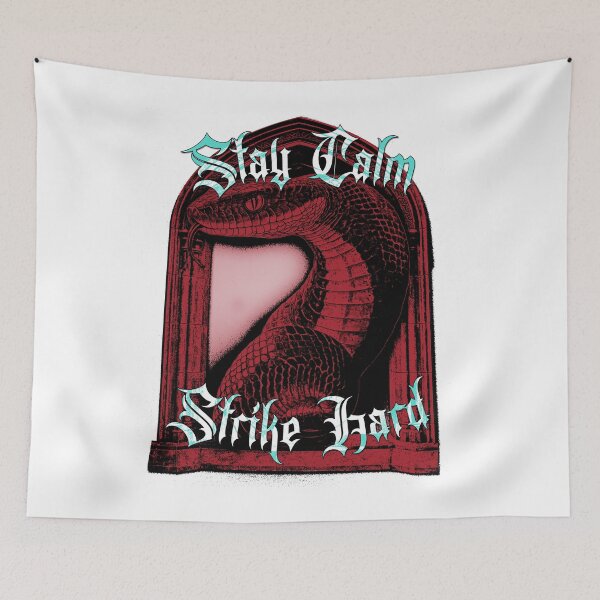Item preview, Stay Calm Strike Hard - Gothic Red Snake Design designed and sold by Korvus Wear.