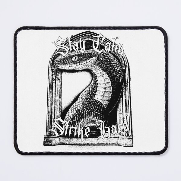 Item preview, Stay Calm Strike Hard - Gothic White Snake Design designed and sold by Korvus Wear.