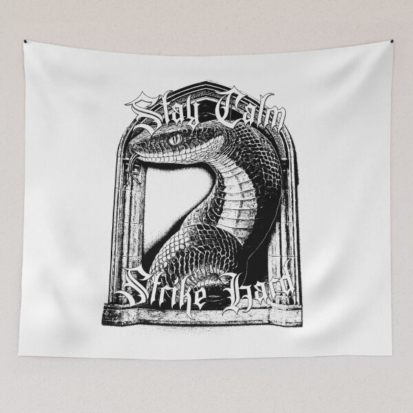 Item preview, Stay Calm Strike Hard - Gothic White Snake Design designed and sold by Korvus Wear.