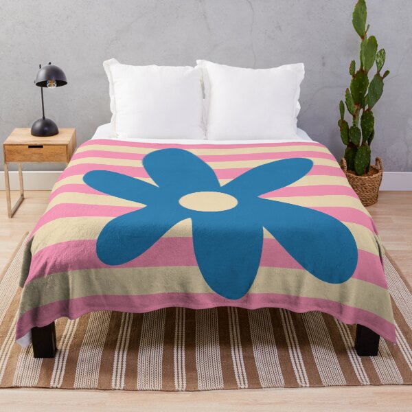 Item preview, Joyful Flower and Stripes Pop Floral Pink and Blue designed and sold by kierkegaard.