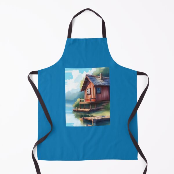 Item preview, Cabin on the Lake with a Wooden Dock designed and sold by Marymarice.