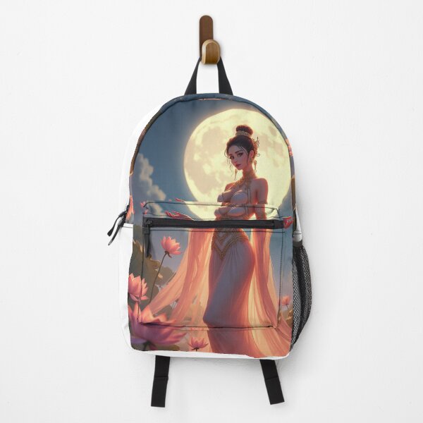 Item preview, Moon Goddess in Lotus Garden | Fantasy Asian Art designed and sold by konthai.familyart.