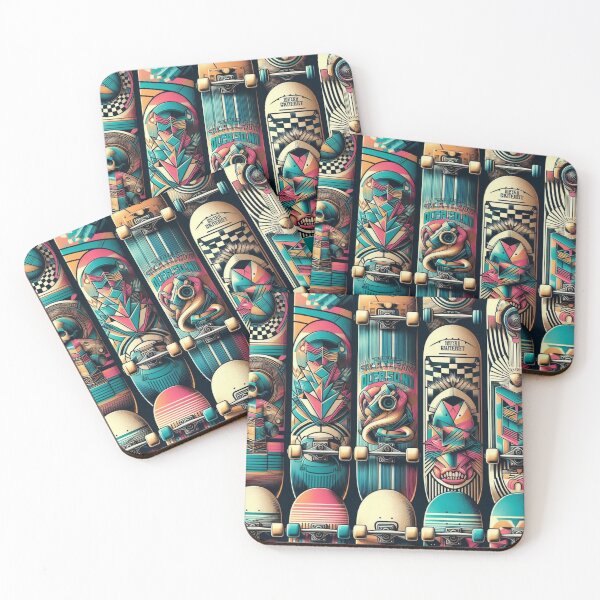 Item preview, 1990s Skate Vibes – Retro Skateboard Deck Pattern Design designed and sold by ashokreddy343.