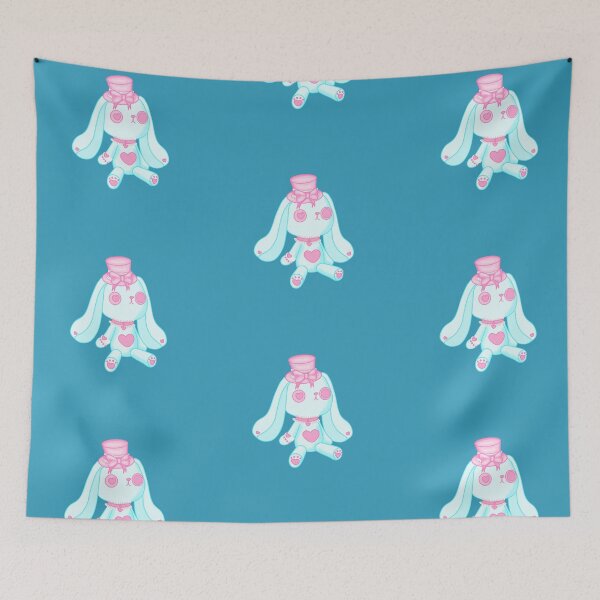 Item preview, Cuddly toy with rabbit motif, designed in a melancholic emo look designed and sold by katecheerycake.