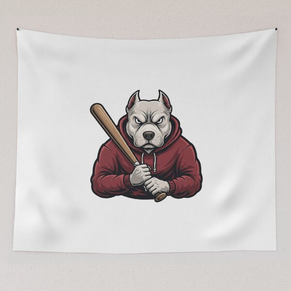 Item preview, Angry Pitbull Mascot with Baseball Bat designed and sold by dreephic22.