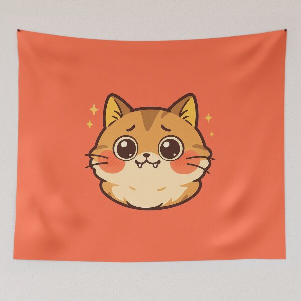 Item preview, Chubby Cat Funny Face Art designed and sold by Yuliya Brush.