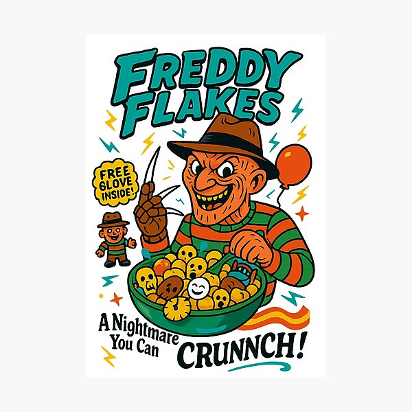 Artikel-Vorschau von Freddy Flakes, Lustiges Halloween, Horrorfigur, Retro-Horror, Vintage-Halloween, Halloween, Gruselfilme, designt und verkauft von Annietong.