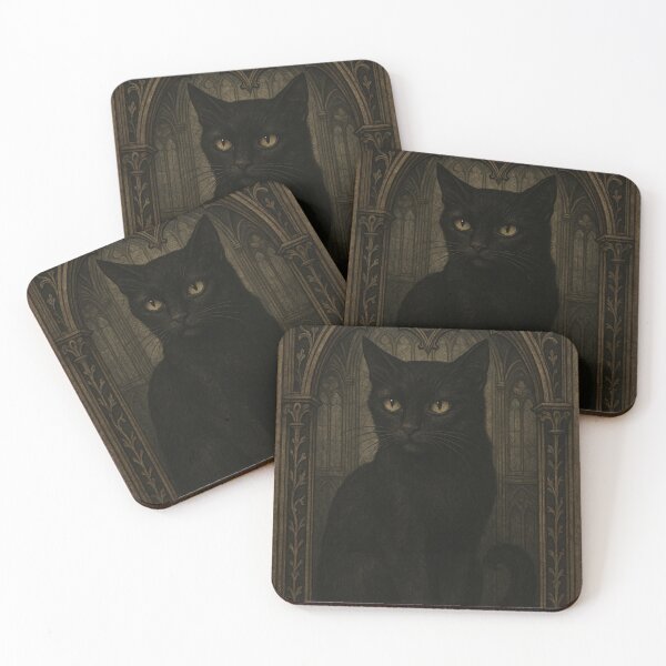 Item preview, Gothic-Inspired Black Cat Portrait designed and sold by h4sey.