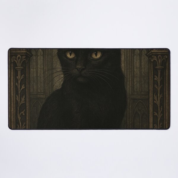 Item preview, Gothic-Inspired Black Cat Portrait designed and sold by h4sey.