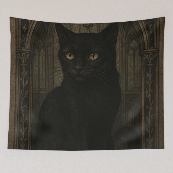 Item preview, Gothic-Inspired Black Cat Portrait designed and sold by h4sey.