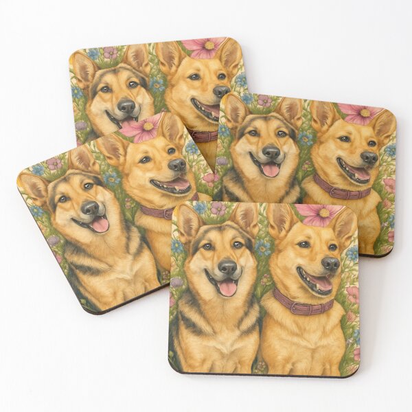 Item preview, German Shepherds in Bloom designed and sold by MissBandBruno.