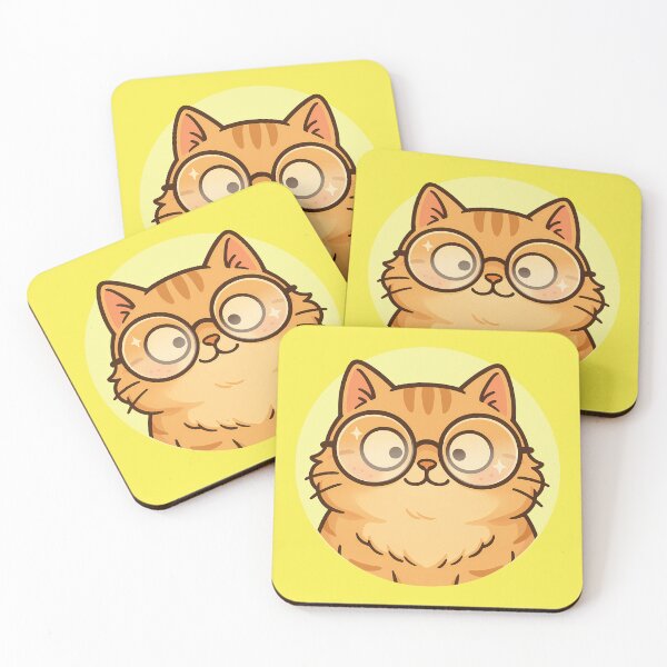 Item preview, Nerdy Cat Glasses Cute Art designed and sold by Yuliya Brush.