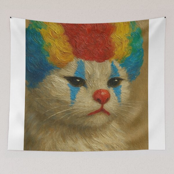 Item preview, Sad Clown Cat – Sad but colorful designed and sold by Kunst-Shirt.
