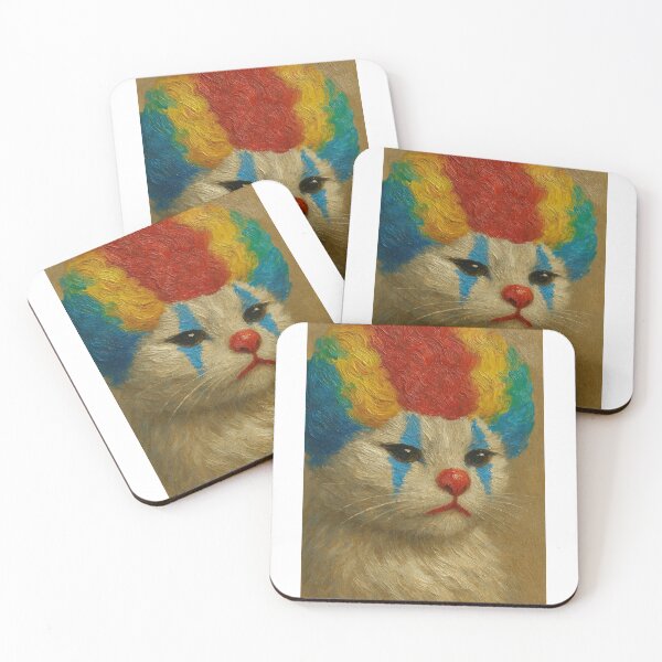 Item preview, Sad Clown Cat – Sad but colorful designed and sold by Kunst-Shirt.