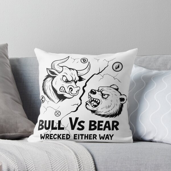 Item preview, Bull vs Bear – Crypto Fight Club Ink Black and White Design designed and sold by All DayTees.