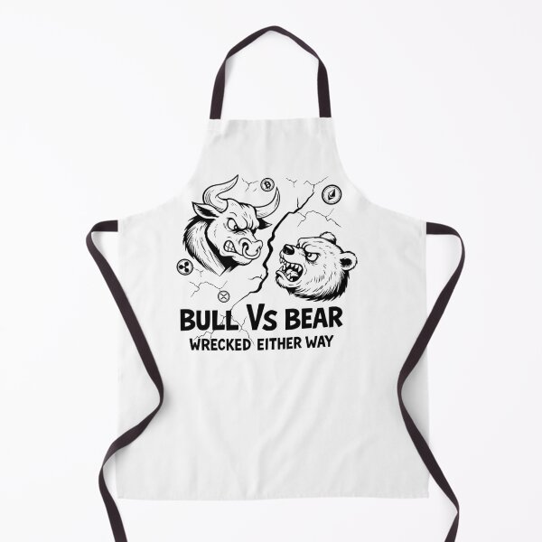 Item preview, Bull vs Bear – Crypto Fight Club Ink Black and White Design designed and sold by All DayTees.