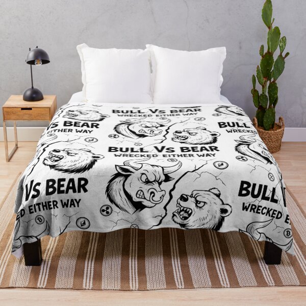 Item preview, Bull vs Bear – Crypto Fight Club Ink Black and White Design designed and sold by All DayTees.