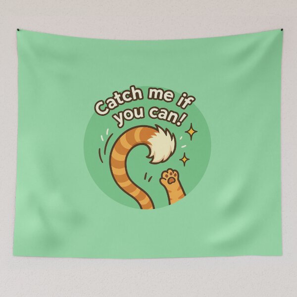 Item preview, Playful Cat Tail Funny Art designed and sold by Yuliya Brush.
