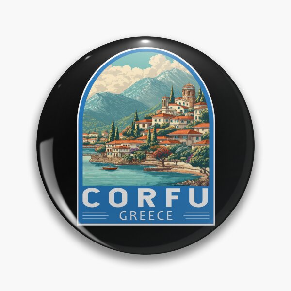 Item preview, Corfu Greece Travel Art Emblem designed and sold by KrisSidDesigns.