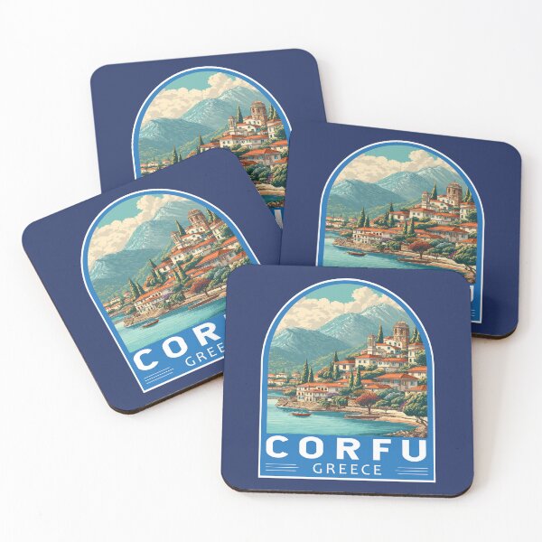 Item preview, Corfu Greece Travel Art Emblem designed and sold by KrisSidDesigns.