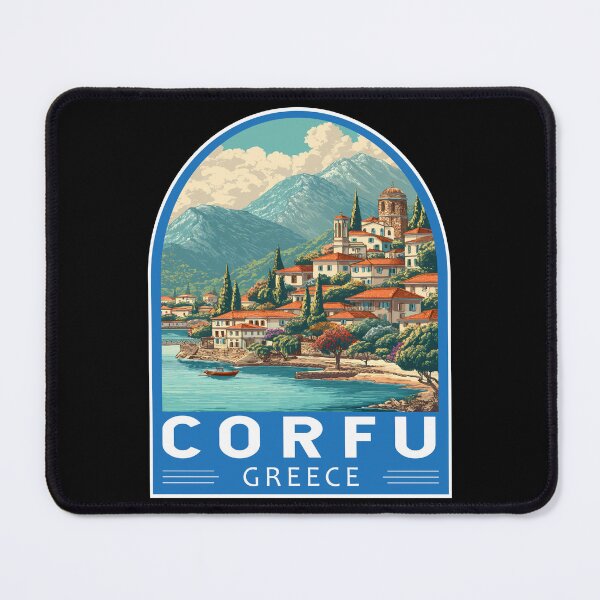 Item preview, Corfu Greece Travel Art Emblem designed and sold by KrisSidDesigns.