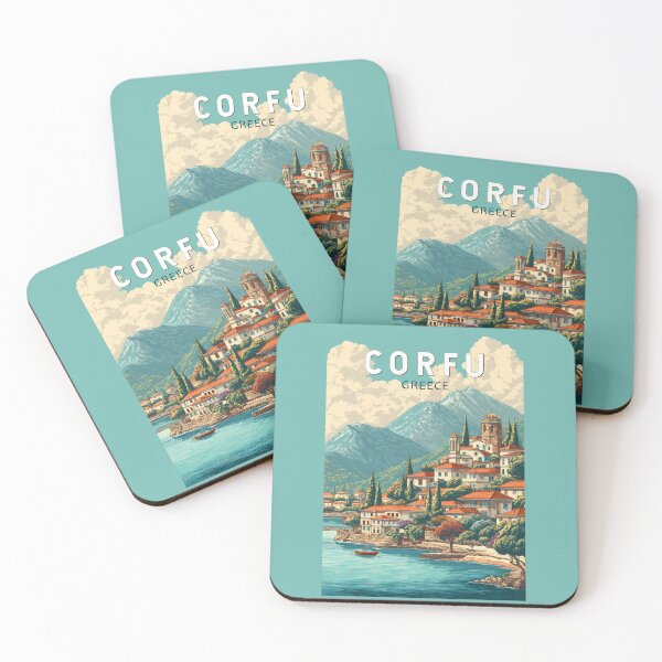 Item preview, Corfu Greece Illustration Travel Art Vintage designed and sold by KrisSidDesigns.