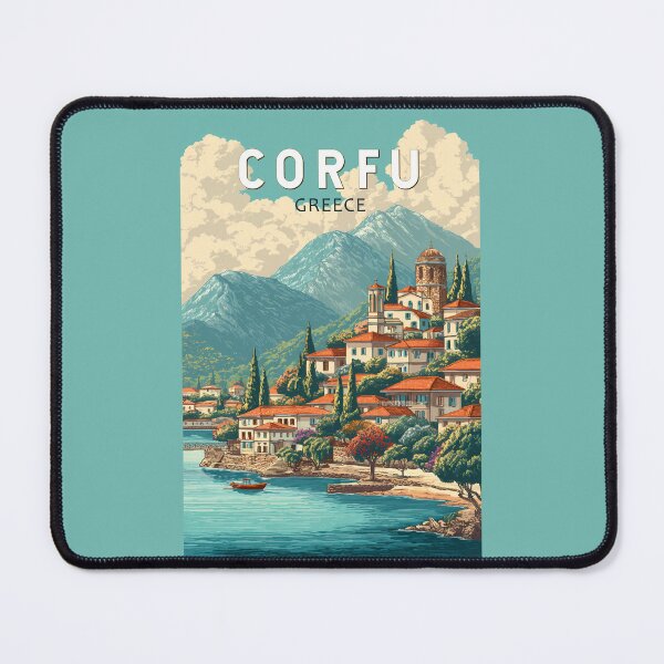 Item preview, Corfu Greece Illustration Travel Art Vintage designed and sold by KrisSidDesigns.