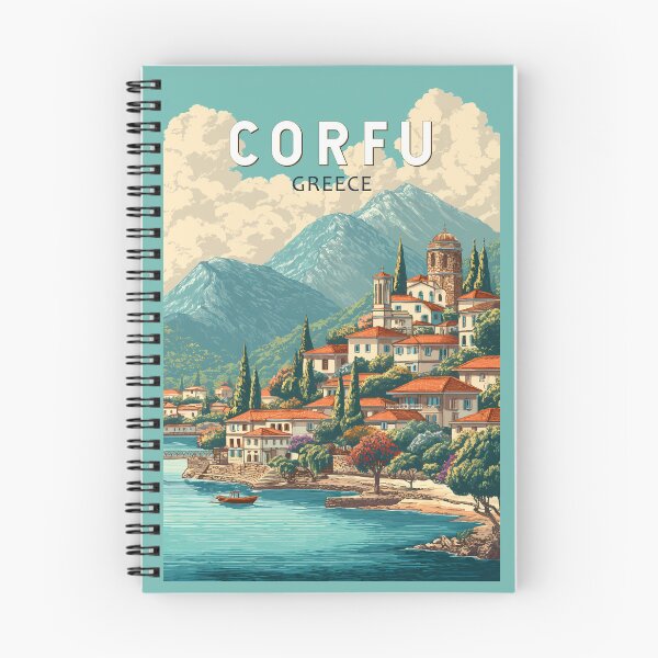 Item preview, Corfu Greece Illustration Travel Art Vintage designed and sold by KrisSidDesigns.