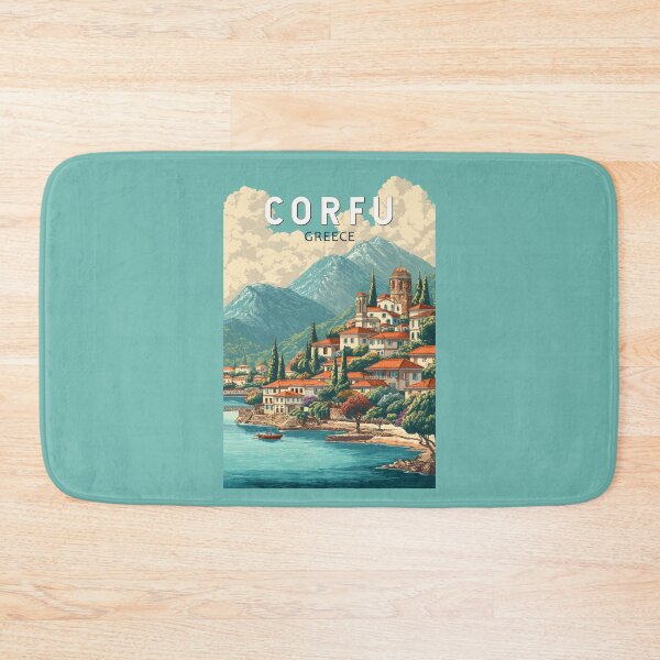 Item preview, Corfu Greece Illustration Travel Art Vintage designed and sold by KrisSidDesigns.