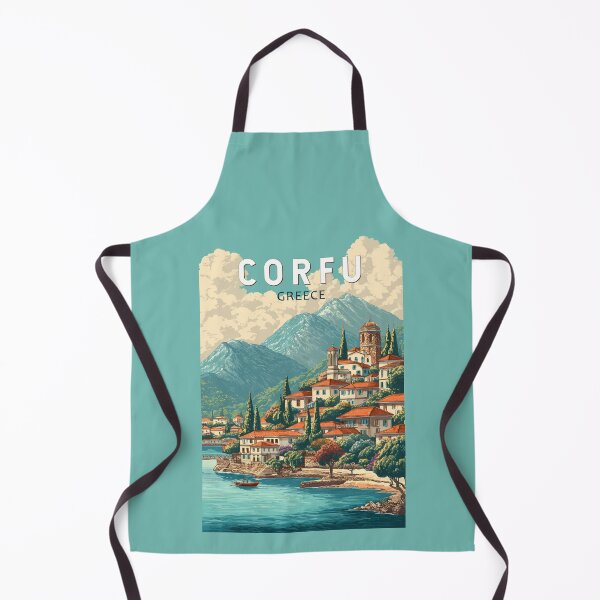 Item preview, Corfu Greece Illustration Travel Art Vintage designed and sold by KrisSidDesigns.