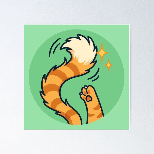 Item preview, Cat Tail Motion Cute Sticker designed and sold by Yuliya Brush.