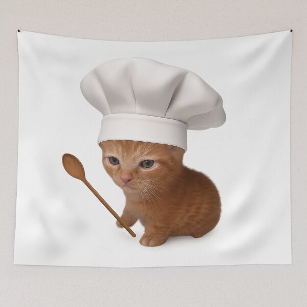 Item preview, Chef cat with chef's hat designed and sold by Kunst-Shirt.